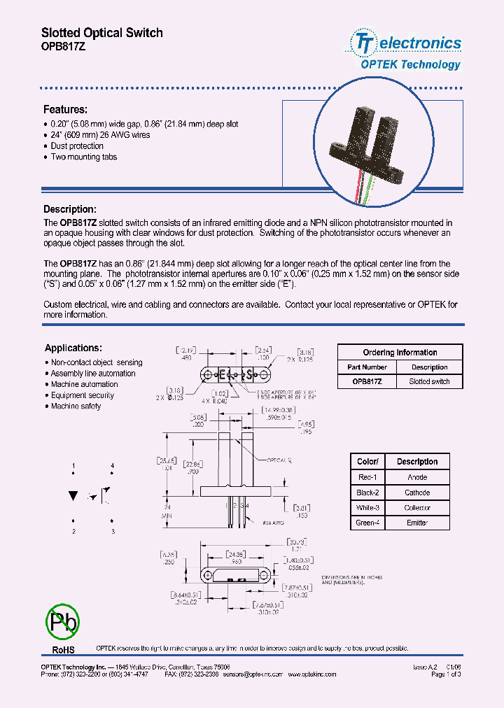 OPB817Z_1292376.PDF Datasheet