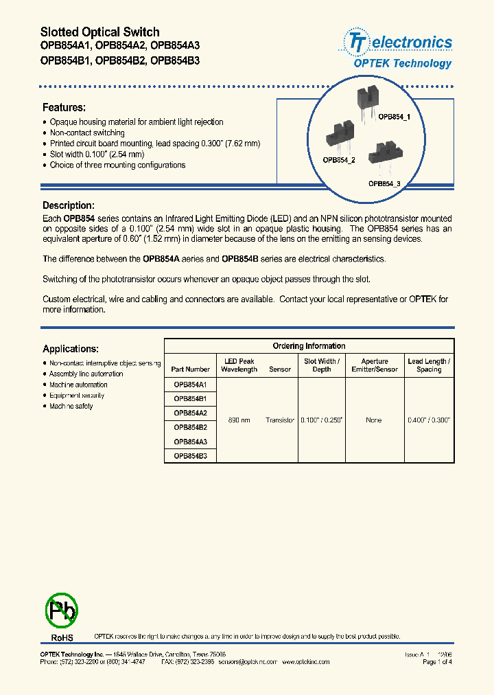 OPB854B1_1292392.PDF Datasheet