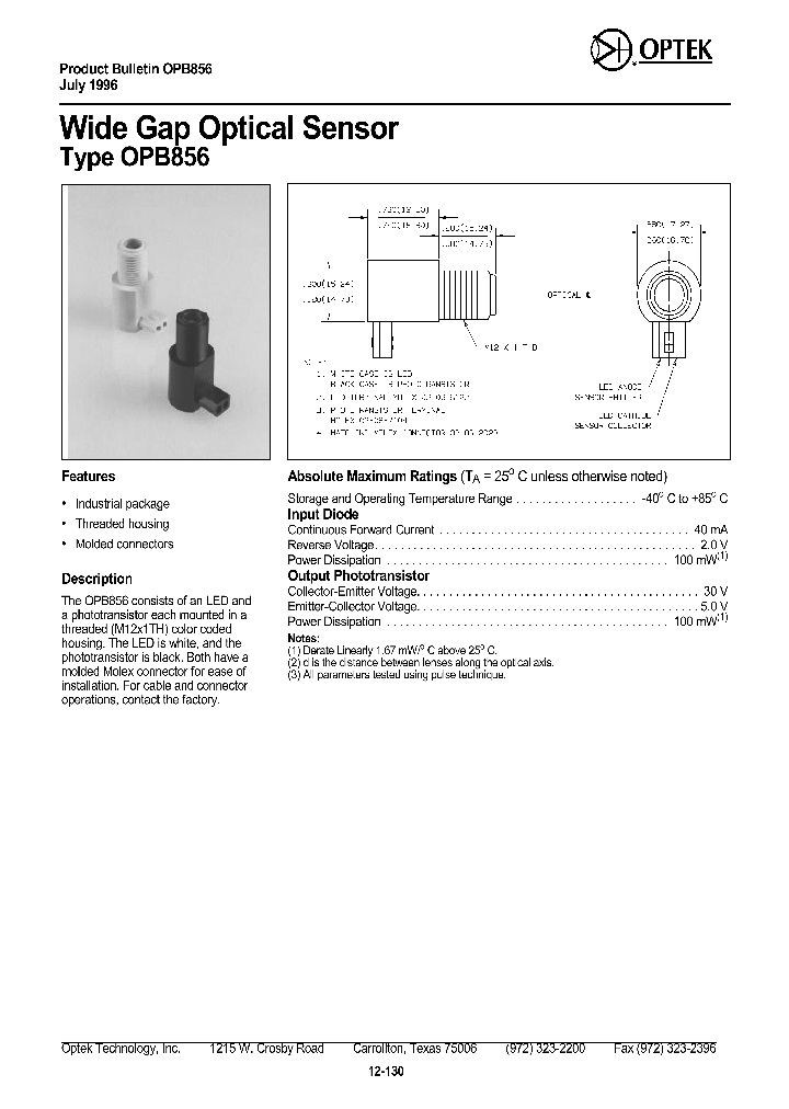 OPB856_1292396.PDF Datasheet