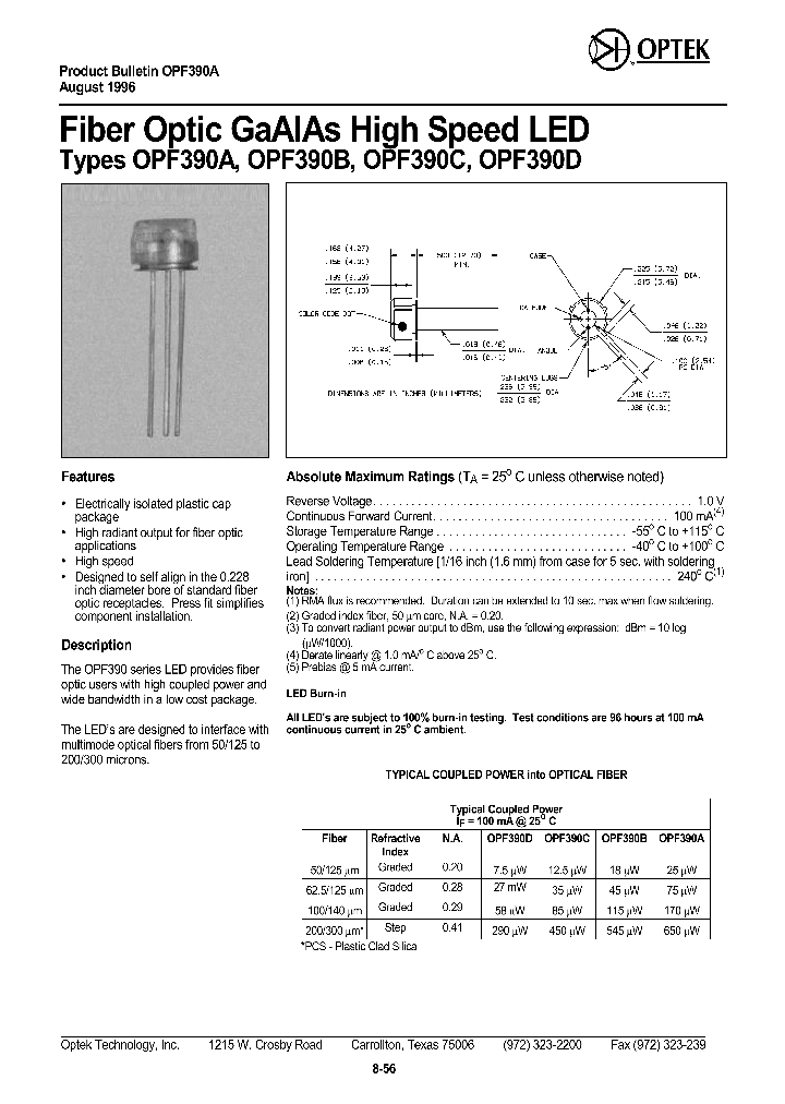 OPF390D_1292437.PDF Datasheet