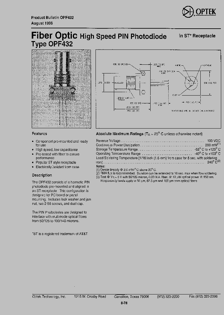 OPF432_1292445.PDF Datasheet