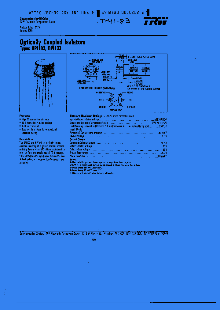 OPI102_1076269.PDF Datasheet