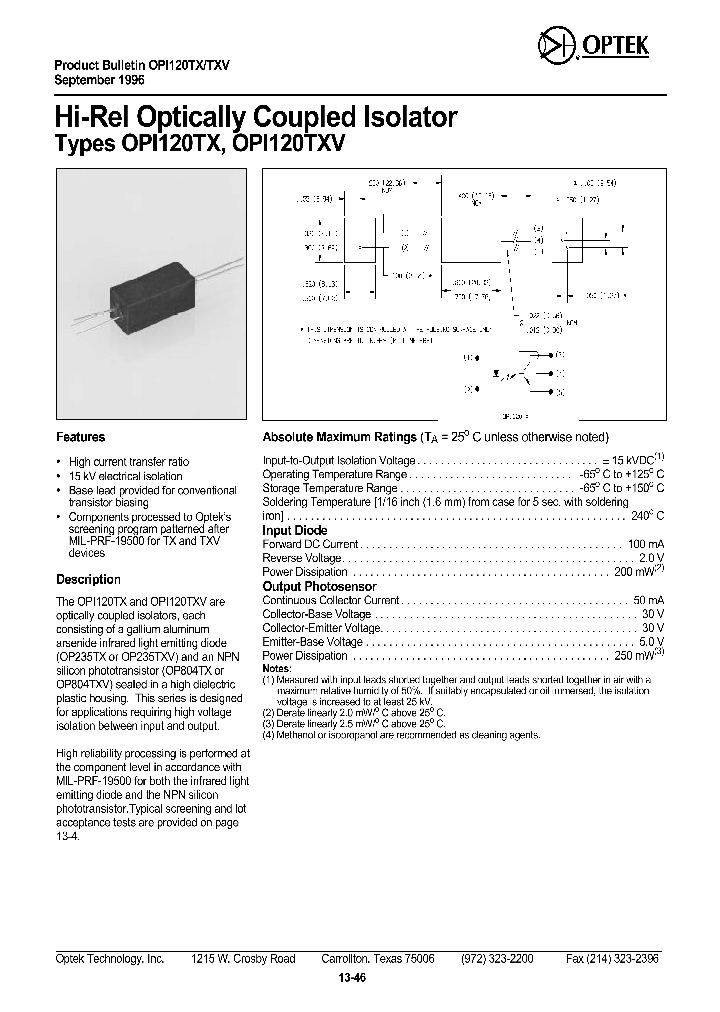 OPI120TX_1158542.PDF Datasheet