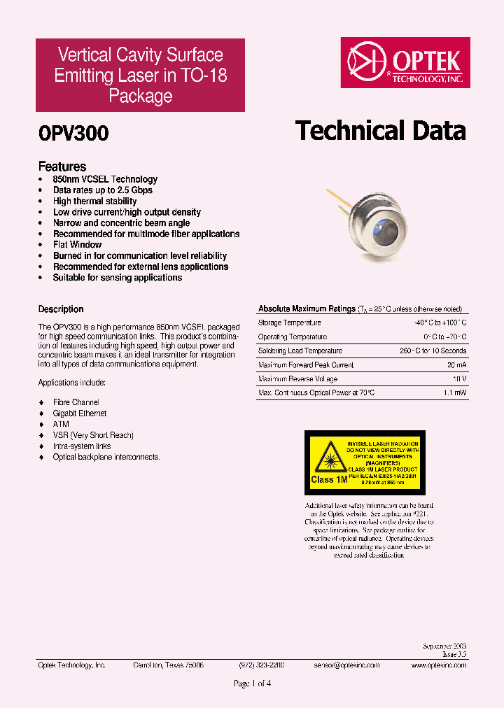 OPV300_1139121.PDF Datasheet