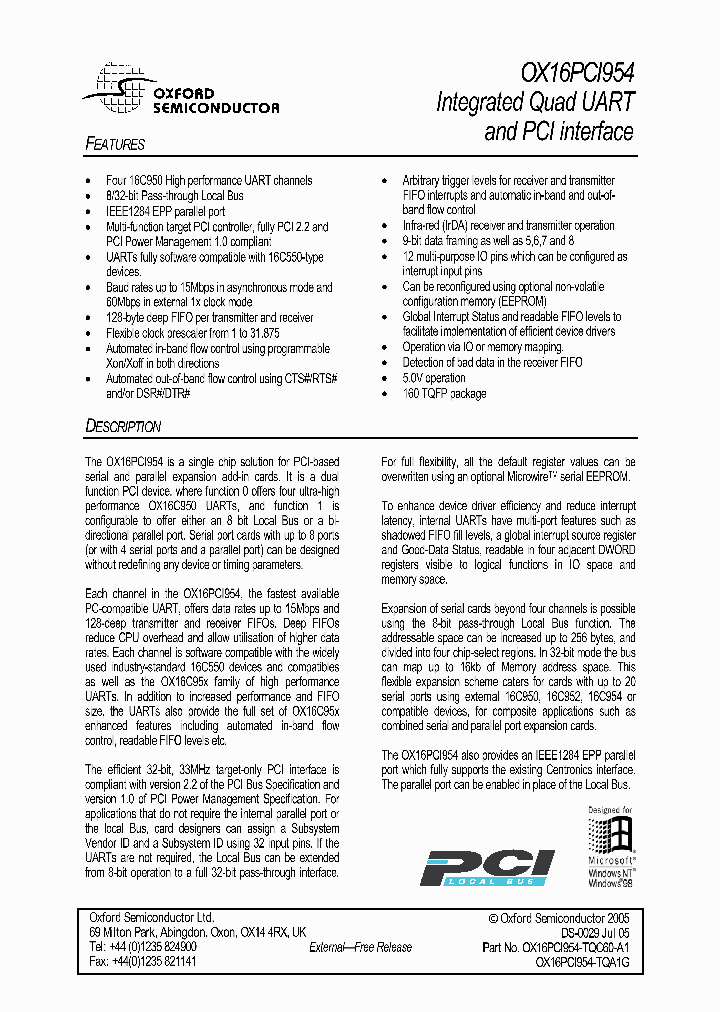 OX16PCI954-TQA1G_1103567.PDF Datasheet