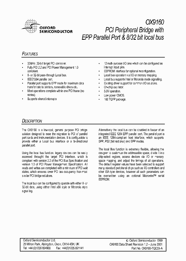 OX9160_1103543.PDF Datasheet