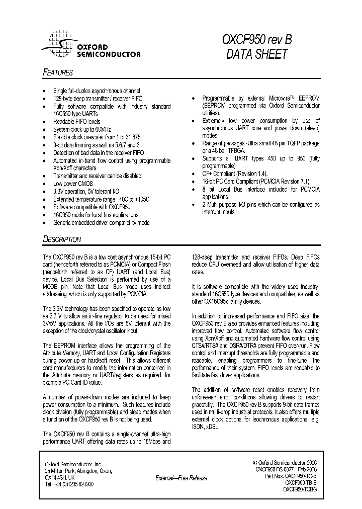 OXCF95006_1292624.PDF Datasheet
