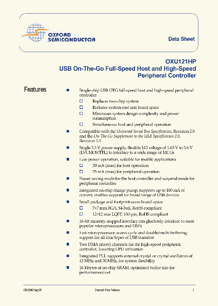 OXU121HP_1103551.PDF Datasheet