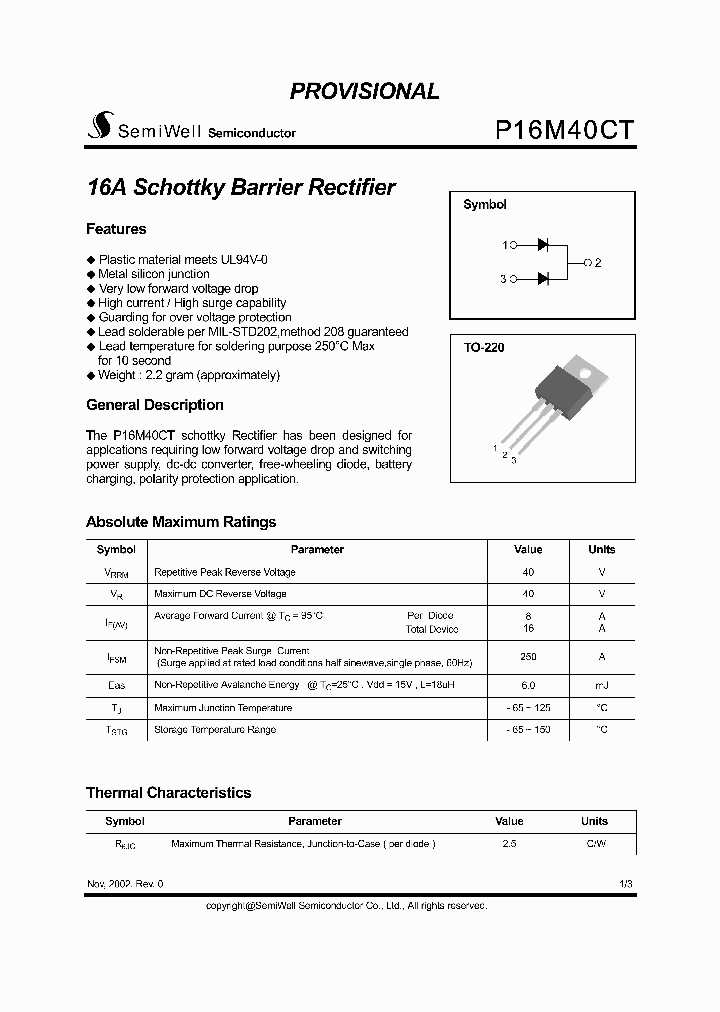 P16M40CT_1292772.PDF Datasheet