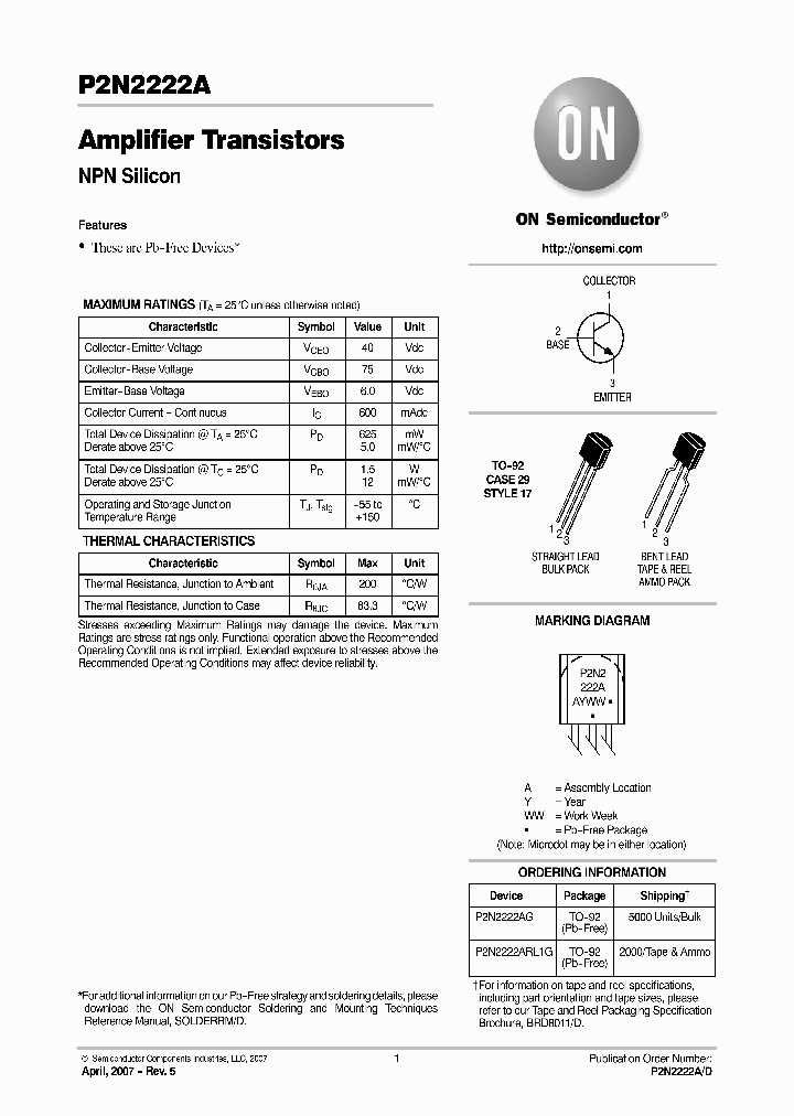 P2N2222ARL1G_1292892.PDF Datasheet