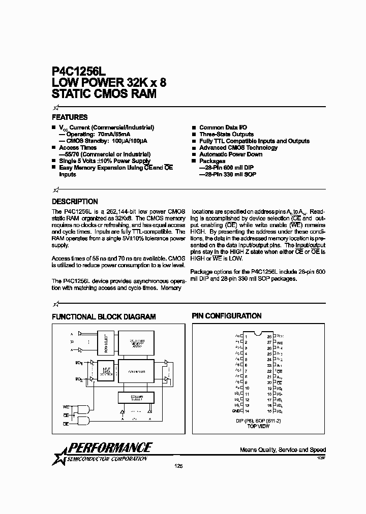 P4C1256L-70SI_1292939.PDF Datasheet