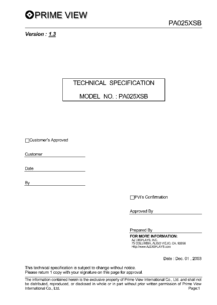 PA025XSB_1293338.PDF Datasheet
