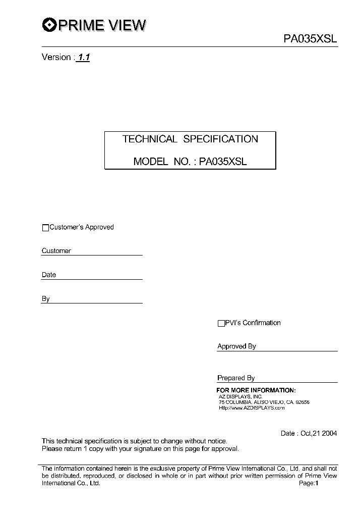 PA035XSL_1137189.PDF Datasheet