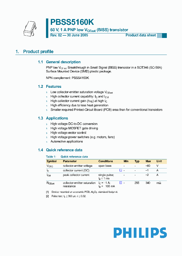 PBSS5160K_1175314.PDF Datasheet