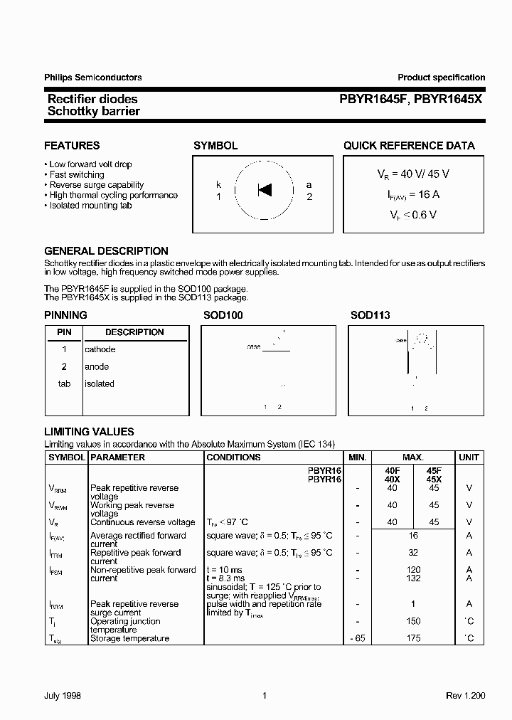PBYR1645X_1293826.PDF Datasheet
