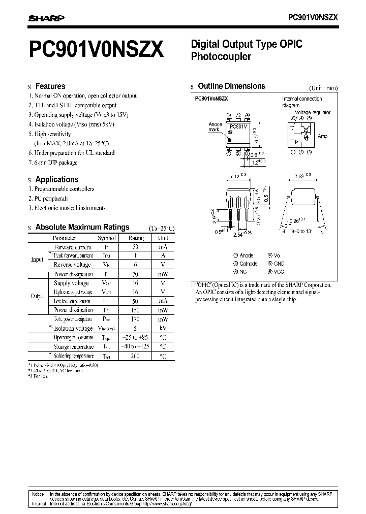 PC901V0NSZX_1188813.PDF Datasheet