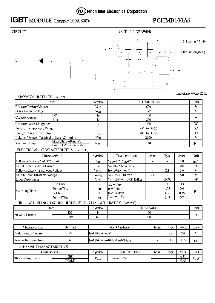 PCHMB100A6_1294338.PDF Datasheet