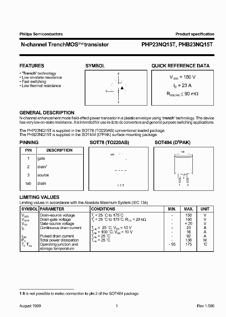 PHP23NQ15T_1295558.PDF Datasheet