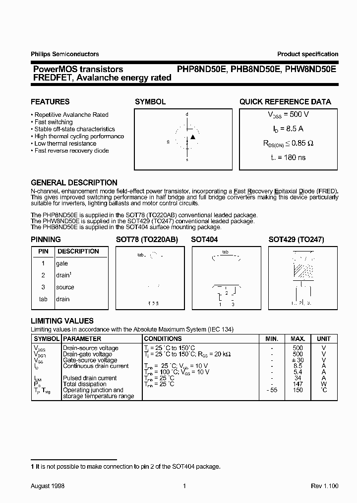 PHW8ND50E_1295667.PDF Datasheet