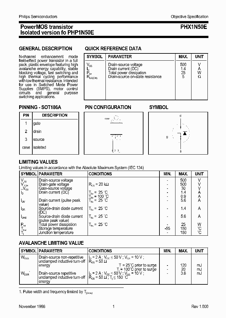 PHX1N50E_1295677.PDF Datasheet