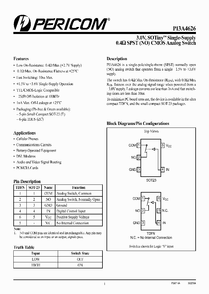 PI3A4626TX_1110304.PDF Datasheet