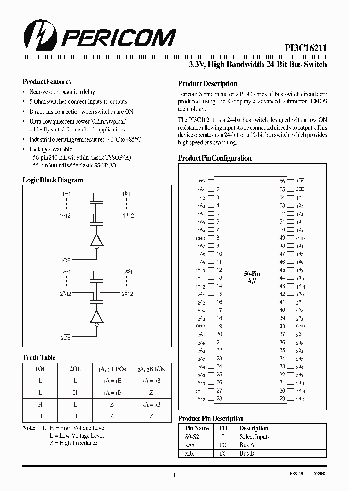 PI3C16211_1034299.PDF Datasheet