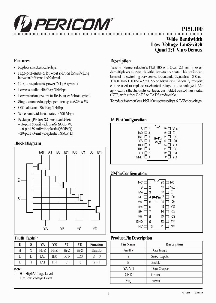 PI5L100_1102227.PDF Datasheet