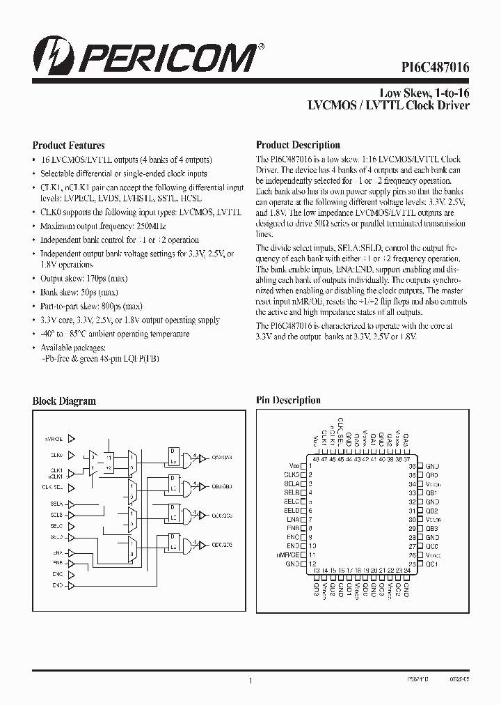 PI6C487016FBE_1295927.PDF Datasheet