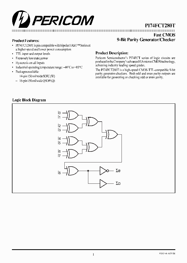 PI74FCT280T_1295990.PDF Datasheet