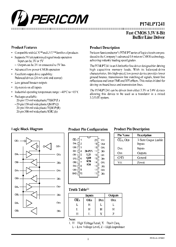 PI74LPT241_1296014.PDF Datasheet