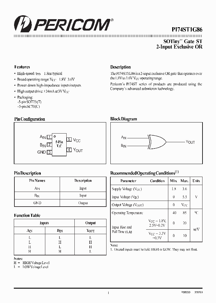 PI74ST1G86CX_1296034.PDF Datasheet