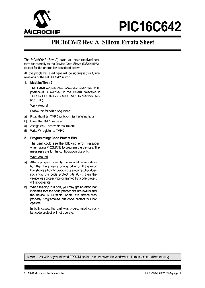 PIC16C642_1296101.PDF Datasheet