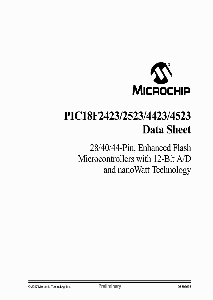 PIC18F4523T-ISP_1296192.PDF Datasheet