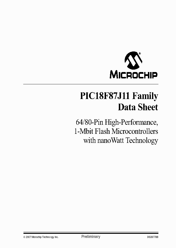 PIC18F87J11_1158368.PDF Datasheet