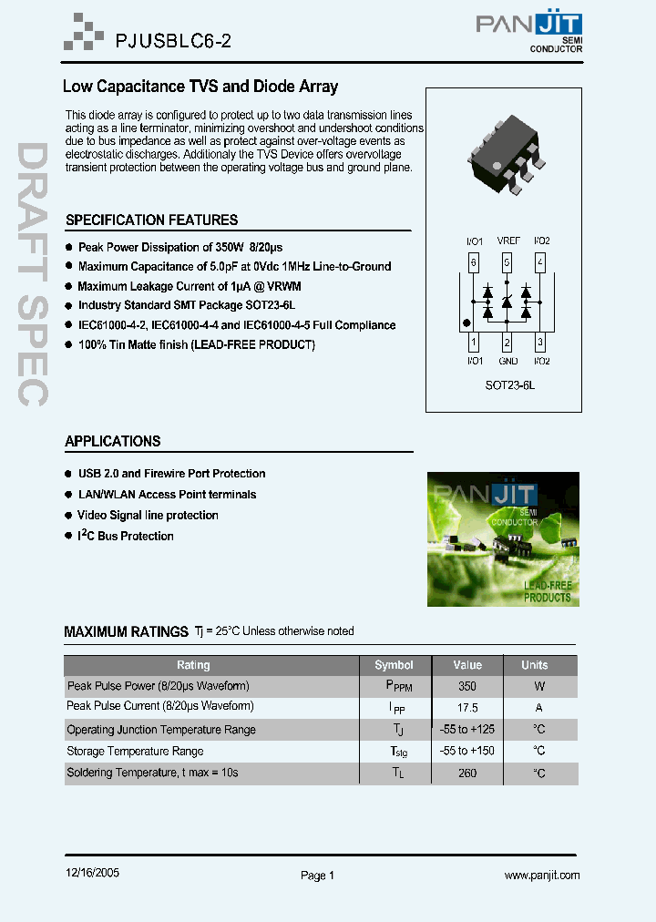 PJUSBLC6-2_1296335.PDF Datasheet