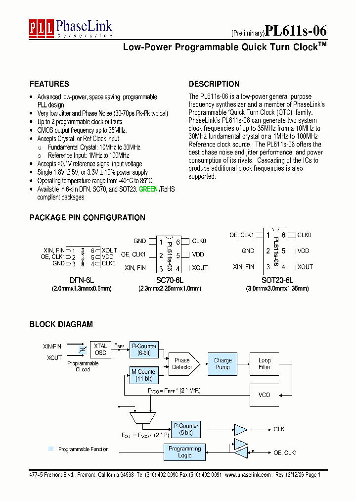 PL611S-06-XXXUIR_1296410.PDF Datasheet