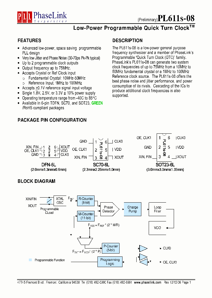 PL611S-08-XXXUIR_1296411.PDF Datasheet