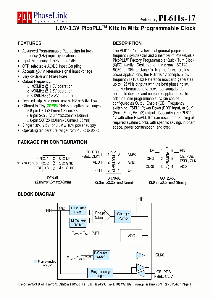 PL611S-17-XXXUIR_1296412.PDF Datasheet