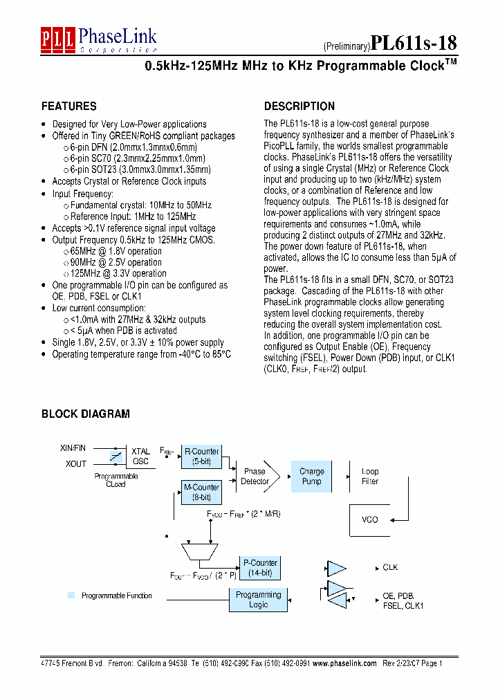 PL611S-18-XXXUIR_1296413.PDF Datasheet