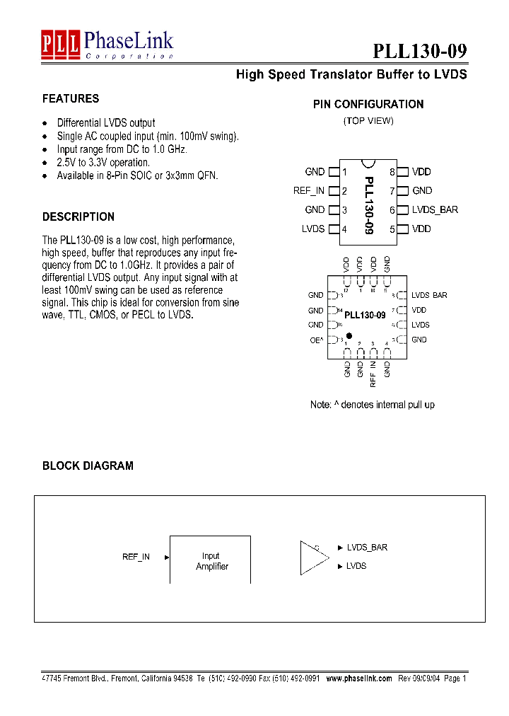 PLL130-09SI_1296511.PDF Datasheet