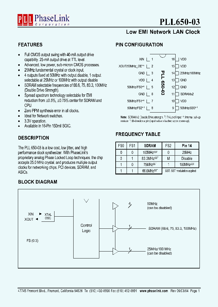 PLL650-03SI_1296542.PDF Datasheet