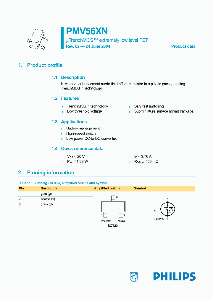 PMV56XN_1297057.PDF Datasheet