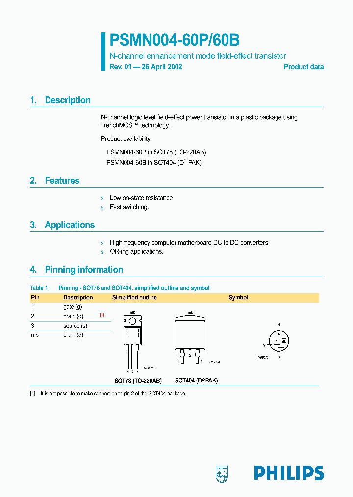 PSMN004-60P_1297851.PDF Datasheet