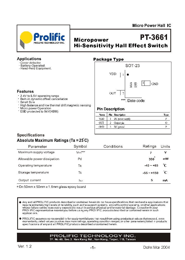 PT-3661_1103792.PDF Datasheet