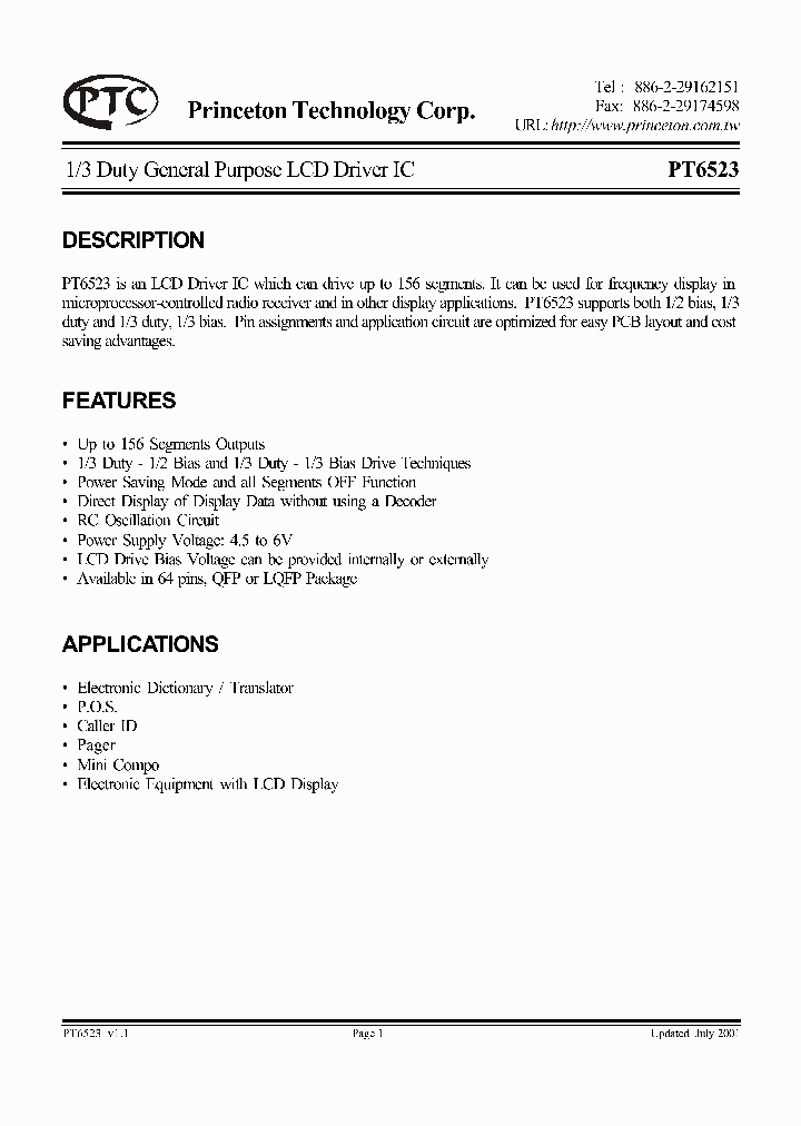 PT6523_1298067.PDF Datasheet