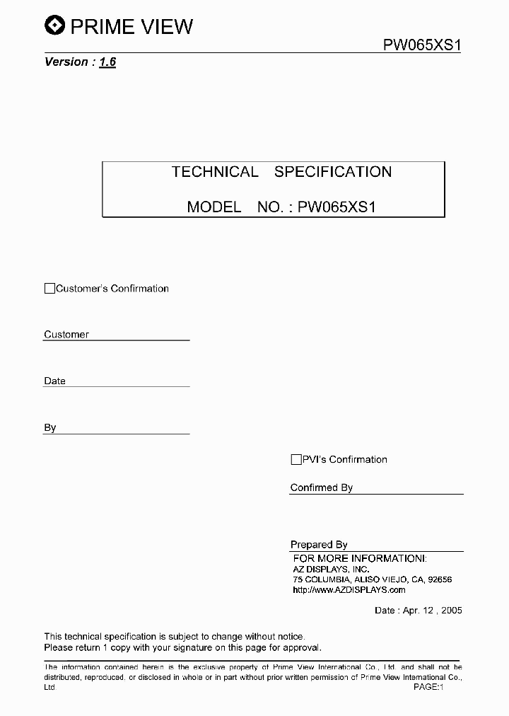 PW065XS1_1298487.PDF Datasheet
