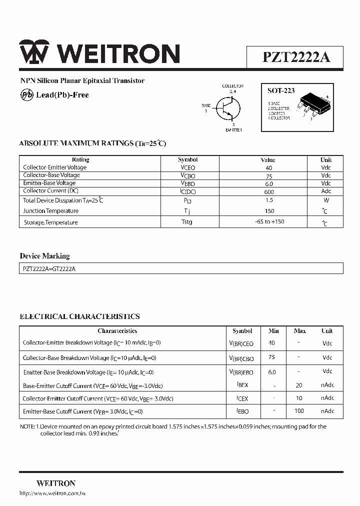 PZT2222A_1183777.PDF Datasheet