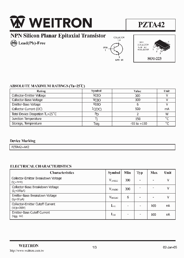 PZTA42_1298619.PDF Datasheet
