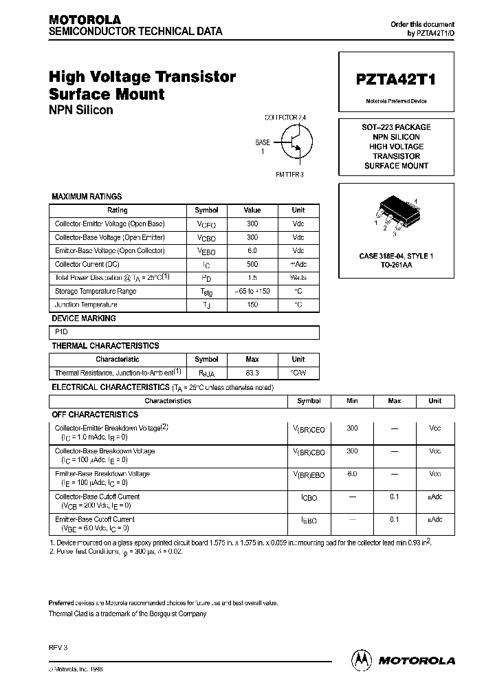 PZTA42T1_1298621.PDF Datasheet