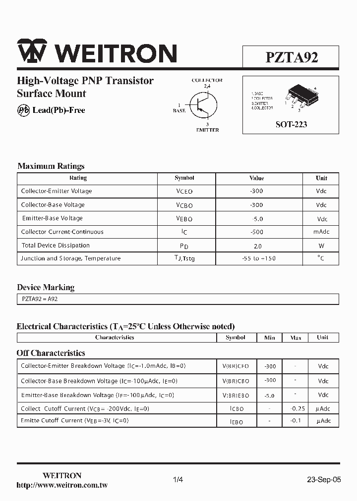 PZTA92_1087994.PDF Datasheet